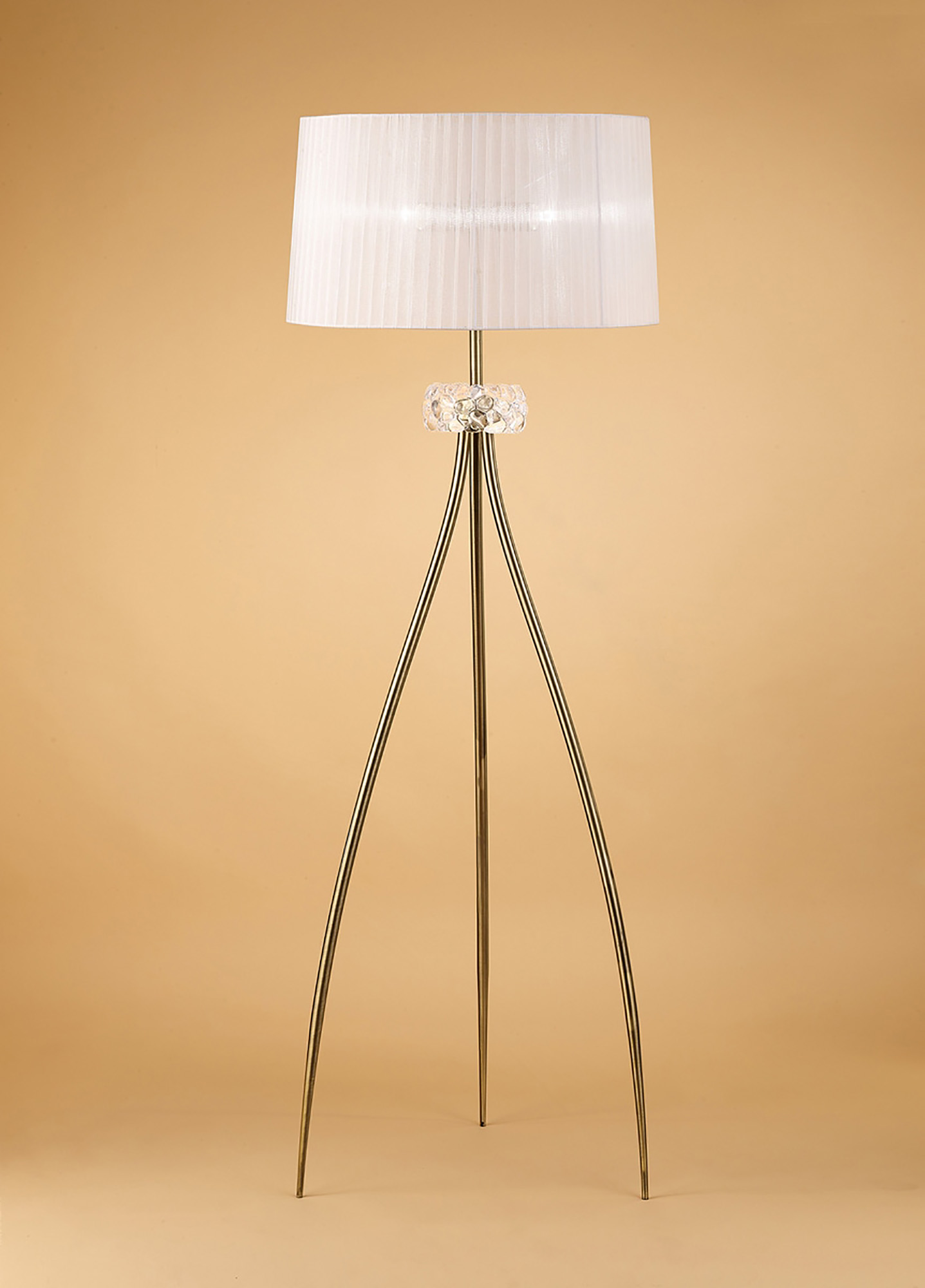 Loewe Antique Brass-White Floor Lamps Mantra Shaded Floor Lamps Loewe Antique Brass-White Floor Lamps Mantra Shaded Floor Lamps